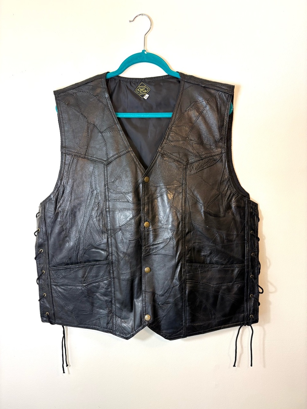 Canyon Creek Leather Vest XL Lace Sides Never Worn